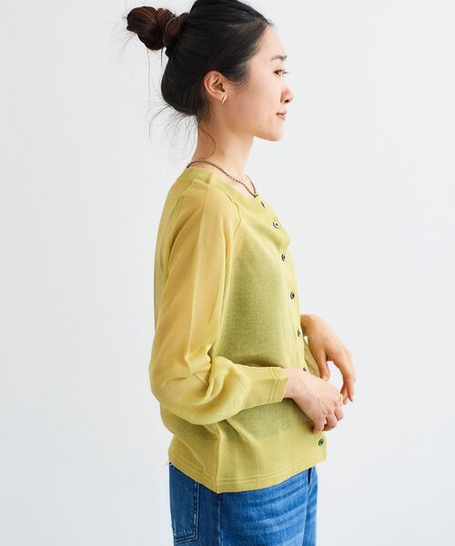 le.coeur blanc（ルクールブラン）の「シアー前後2WAYクルーカーディガン（カーディガン/ボレロ・レディース・ライトグリーン/ネイビー/オフホワイト・38）」の19枚目の写真