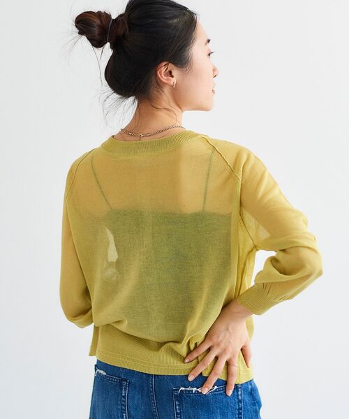 le.coeur blanc（ルクールブラン）の「シアー前後2WAYクルーカーディガン（カーディガン/ボレロ・レディース・ライトグリーン/ネイビー/オフホワイト・38）」の20枚目の写真