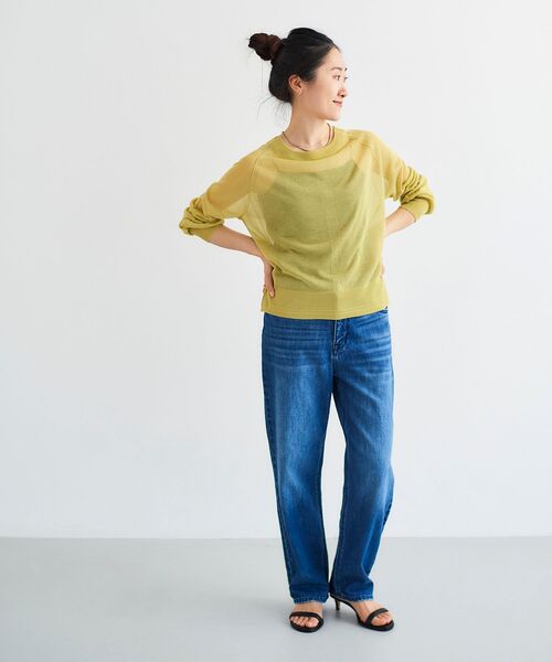 le.coeur blanc（ルクールブラン）の「シアー前後2WAYクルーカーディガン（カーディガン/ボレロ・レディース・ライトグリーン/ネイビー/オフホワイト・38）」の21枚目の写真