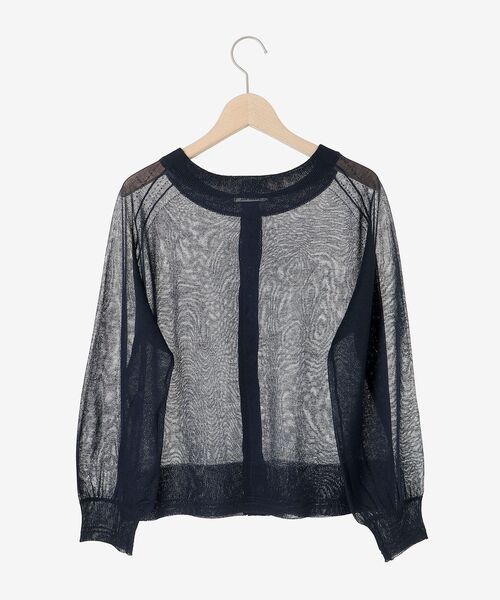 le.coeur blanc（ルクールブラン）の「シアー前後2WAYクルーカーディガン（カーディガン/ボレロ・レディース・ライトグリーン/ネイビー/オフホワイト・38）」の6枚目の写真