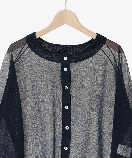 le.coeur blanc（ルクールブラン）の「シアー前後2WAYクルーカーディガン（カーディガン/ボレロ・レディース・ライトグリーン/ネイビー/オフホワイト・38）」の7枚目の写真