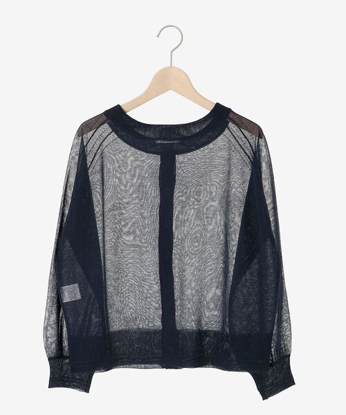 le.coeur blanc（ルクールブラン）の「シアー前後2WAYクルーカーディガン（カーディガン/ボレロ・レディース・ライトグリーン/ネイビー/オフホワイト・38）」の10枚目の写真