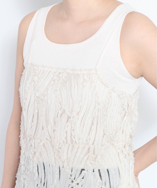 cepo(セポ)の「バテンレースキャミワンピース(ワンピース・レディース・オフホワイト/ブラック・M)」の13枚目の写真