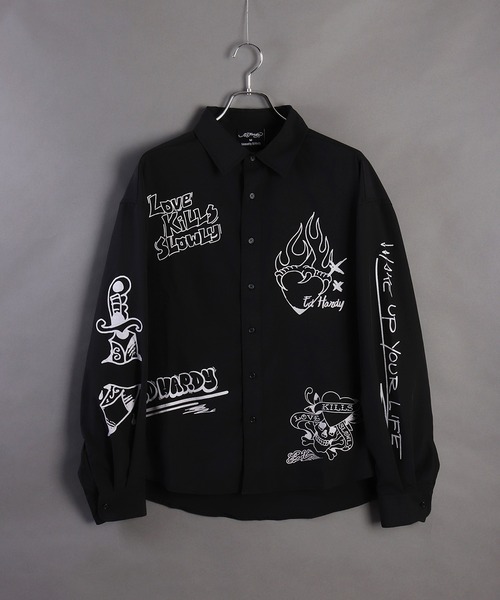 Ed Hardy 長袖チュニック M ブラック Ed Hardy 長袖チュニック M ブラック トップス
