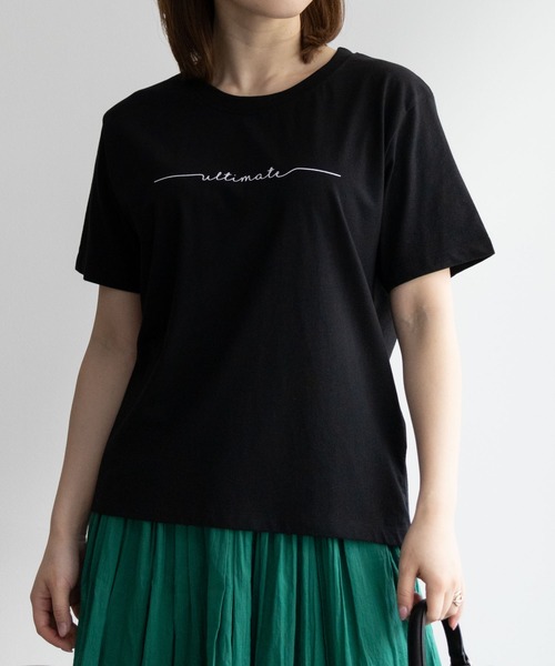 NAVY(ネイビー)の「NAVY メッセージプリントTシャツ(Tシャツ/カットソー・レディース・杢グレー/ブラック/ブラウン・L/M/S/XL)」の2枚目の写真