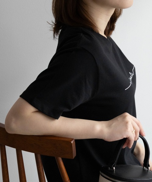 NAVY(ネイビー)の「NAVY メッセージプリントTシャツ(Tシャツ/カットソー・レディース・杢グレー/ブラック/ブラウン・L/M/S/XL)」の8枚目の写真