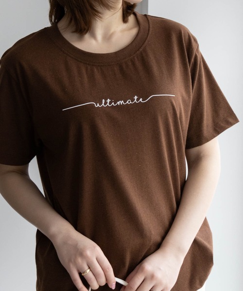 NAVY(ネイビー)の「NAVY メッセージプリントTシャツ(Tシャツ/カットソー・レディース・杢グレー/ブラック/ブラウン・L/M/S/XL)」の13枚目の写真