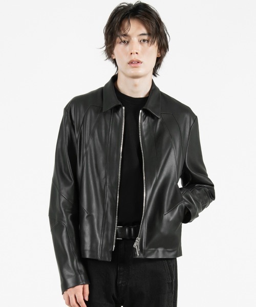 FORSOMEONE レザージャケット FORSOMEONE - RACING JACKET LEATHER (BLACK) / レーシング レザー