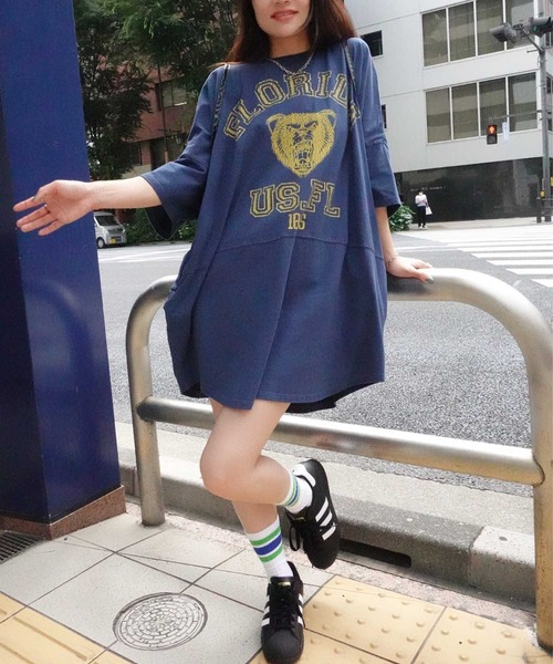 新品タグ付 激可愛わ♡ DAISY BEARヒスベア！オーバーサイズTシャツ CORNERS tシャツ ピグメントBEARオーバーサイズTシャツ