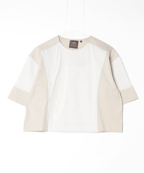 TIGORA by BEAMS DESIGN(ティゴラバイビームスデザイン)の「ティゴラ ビームス TIGORA BEAMS ラッシュモクネックTシャツ(Tシャツ/カットソー・レディース・ベージュ/ブルー/ブラック・M/L/S)」の2枚目の写真