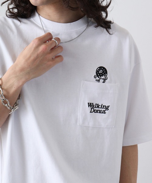 FUNALIVE(ファンアライブ)の「WALKING DONUTオーバーサイズ ヘビーウエイト半袖Tシャツ(Tシャツ/カットソー・メンズ・ホワイト/ライトブラック/ホワイト系/ピンク/グレー系/ブラック/ミント/杢グレー・LL/L/M)」の3枚目の写真