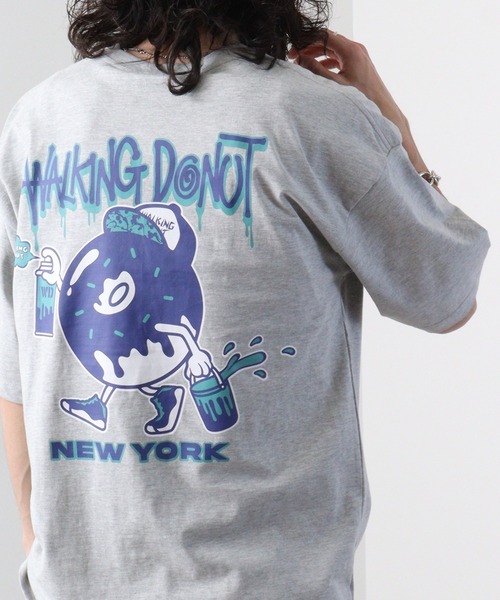 FUNALIVE（ファンアライブ）の「WALKING DONUTオーバーサイズ ヘビーウエイト半袖Tシャツ（Tシャツ/カットソー・メンズ・ホワイト/ライトブラック/ホワイト系/ピンク/グレー系/ブラック/ミント/杢グレー・LL/L/M）」の6枚目の写真