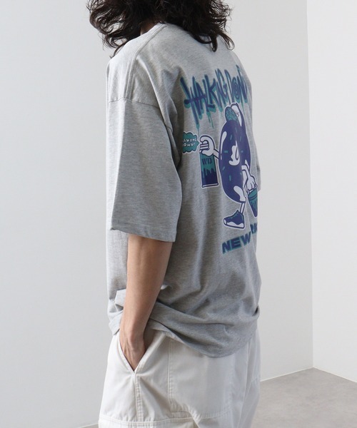 FUNALIVE（ファンアライブ）の「WALKING DONUTオーバーサイズ ヘビーウエイト半袖Tシャツ（Tシャツ/カットソー・メンズ・ホワイト/ライトブラック/ホワイト系/ピンク/グレー系/ブラック/ミント/杢グレー・LL/L/M）」の15枚目の写真