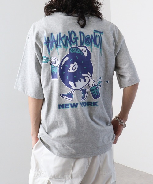 FUNALIVE（ファンアライブ）の「WALKING DONUTオーバーサイズ ヘビーウエイト半袖Tシャツ（Tシャツ/カットソー・メンズ・ホワイト/ライトブラック/ホワイト系/ピンク/グレー系/ブラック/ミント/杢グレー・LL/L/M）」の16枚目の写真