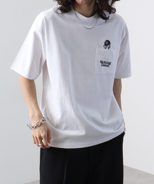 FUNALIVE（ファンアライブ）の「WALKING DONUTオーバーサイズ ヘビーウエイト半袖Tシャツ（Tシャツ/カットソー・メンズ・ホワイト/ライトブラック/ホワイト系/ピンク/グレー系/ブラック/ミント/杢グレー・LL/L/M）」の9枚目の写真