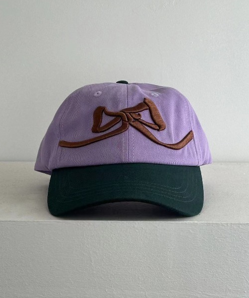 Vipoa(ヴィポア)の「big ribbon cap(キャップ・レディース・アイボリー/パープル・FREE)」の6枚目の写真