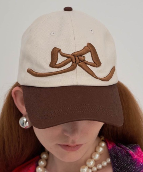 Vipoa(ヴィポア)の「big ribbon cap(キャップ・レディース・アイボリー/パープル・FREE)」の9枚目の写真