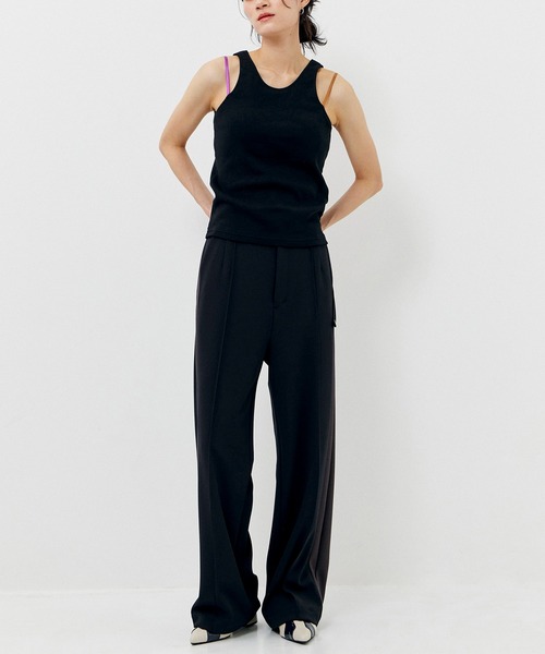 【セール】＜手洗い可能＞＜吸放湿性＞＜調節可能＞キャミレイヤードカップインタンクトップ（タンクトップ）｜CITY TOKYO（シティトウキョウ）