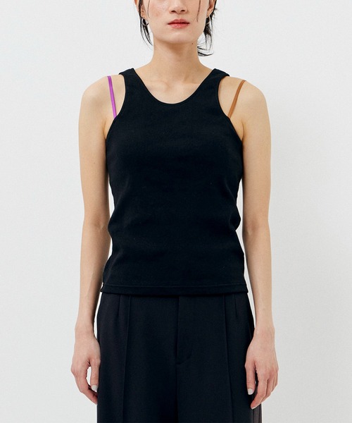 【セール】＜手洗い可能＞＜吸放湿性＞＜調節可能＞キャミレイヤードカップインタンクトップ（タンクトップ）｜CITY TOKYO（シティトウキョウ）