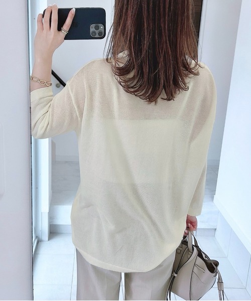 Bonjour Sagan（ボンジュールサガン）の「ラメシアーニットT（Tシャツ/カットソー・レディース・ベージュ/アイボリー/ブラック・FREE）」の5枚目の写真