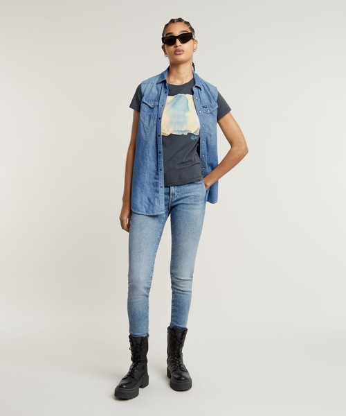 送料込★G-Star★Abstract Water 半袖Tシャツ G-STAR RAW（ジースターロゥ）の「ABSTRACT WATER COLOR PRINT
