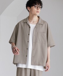 【入荷禁止】テックリネンオーバーサイズオープンカラー半袖シャツ【セットアップ対応】