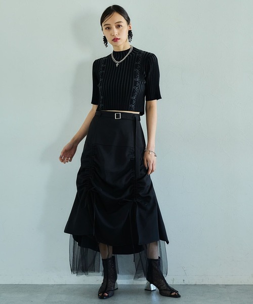 HARE（ハレ）の「クロップドガラニットトップス(HARE)（ニット/セーター・レディース・ブラック/ブルーグレー/ピンク・FREE）」の21枚目の写真