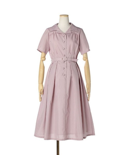 F i.n.t（フィント）の「縫いとめタック開衿シャツワンピース