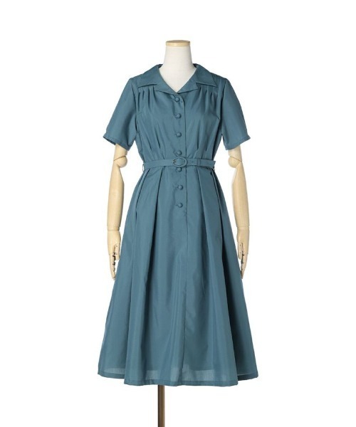 F i.n.t（フィント）の「縫いとめタック開衿シャツワンピース/F&A/fint（ワンピース・レディース・イエロー/ピンク/ネイビー/ライトブルー/ブルーグリーン・FREE）」の18枚目の写真