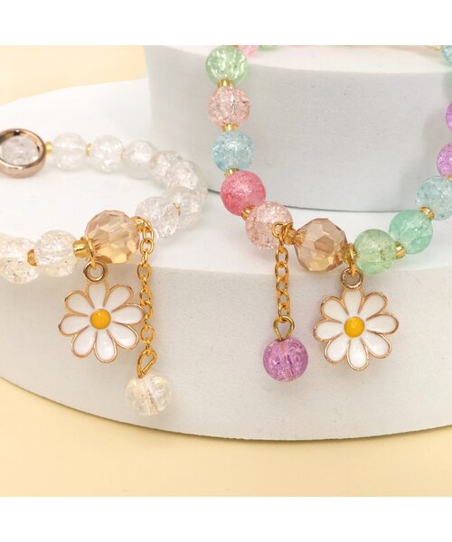 apres les cours（アプレレクール）の「お花ビーズブレスレット（ブレスレット・キッズ・レインボー/オフホワイト・FREE）」の4枚目の写真