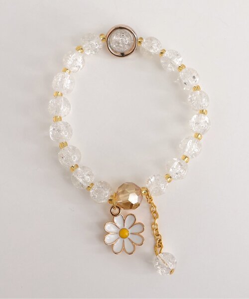 apres les cours（アプレレクール）の「お花ビーズブレスレット（ブレスレット・キッズ・レインボー/オフホワイト・FREE）」の5枚目の写真