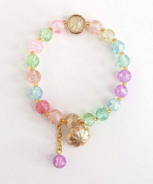 apres les cours（アプレレクール）の「お花ビーズブレスレット（ブレスレット・キッズ・レインボー/オフホワイト・FREE）」の8枚目の写真