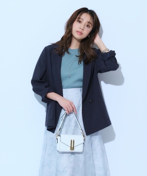 美品　JUSGLITTY ジャケット　ネイビー 新品】 JUSGLITTY ノーカラージャケット ネイビー 3 - メルカリ