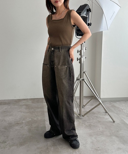 apres jour mignon(アプレジュールミニョン)の「2WAYリブタンクトップ【ZOZOTOWN限定アイテム】(タンクトップ・レディース・ブラック/アイボリー/ピンク/レッド/パープル/ブルー系その他/オレンジ/グリーン/ブラウン系その他・フリー/X-LARGE)」の13枚目の写真