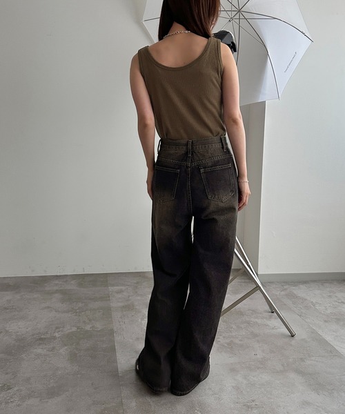 apres jour mignon(アプレジュールミニョン)の「2WAYリブタンクトップ【ZOZOTOWN限定アイテム】(タンクトップ・レディース・ブラック/アイボリー/ピンク/レッド/パープル/ブルー系その他/オレンジ/グリーン/ブラウン系その他・フリー/X-LARGE)」の15枚目の写真