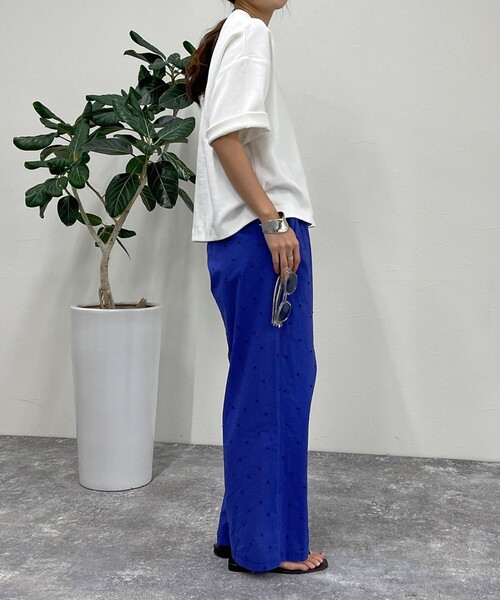 fredy emue（フレディエミュ）の「ポンチハーフスリーブＴ（Tシャツ/カットソー・レディース・ライトグレー/カーキ/チャコールグレー/オフホワイト・38）」の9枚目の写真