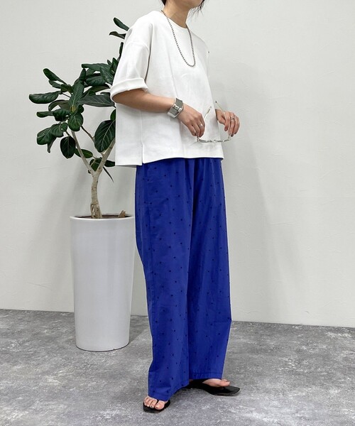 fredy emue（フレディエミュ）の「ポンチハーフスリーブＴ（Tシャツ/カットソー・レディース・ライトグレー/カーキ/チャコールグレー/オフホワイト・38）」の7枚目の写真