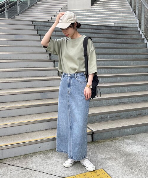 fredy emue（フレディエミュ）の「ポンチハーフスリーブＴ（Tシャツ/カットソー・レディース・ライトグレー/カーキ/チャコールグレー/オフホワイト・38）」の22枚目の写真