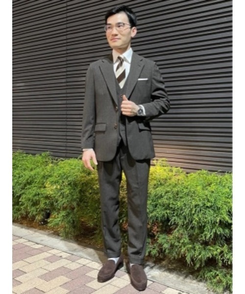 Perfect Suit FActory(パーフェクトスーツファクトリー)の「TRANS CONTINENTS AVANT AIR デニム調セットアップ パンツ ブラウン/ブルー(スラックス・メンズ・ダークブラウン/ブルー・M/SS/L/LL/3L/S)」の13枚目の写真