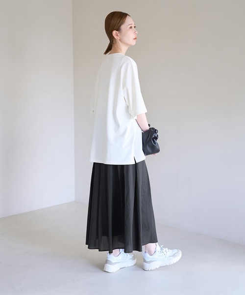 ROPE' PICNIC（ロペピクニック）の「シアーナイロンギャザースカート（スカート・レディース・ホワイト/チャコールグレー/ブルー/ミント・38）」の6枚目の写真
