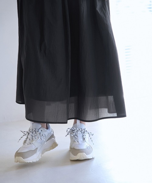 ROPE' PICNIC（ロペピクニック）の「シアーナイロンギャザースカート（スカート・レディース・ホワイト/チャコールグレー/ブルー/ミント・38）」の8枚目の写真