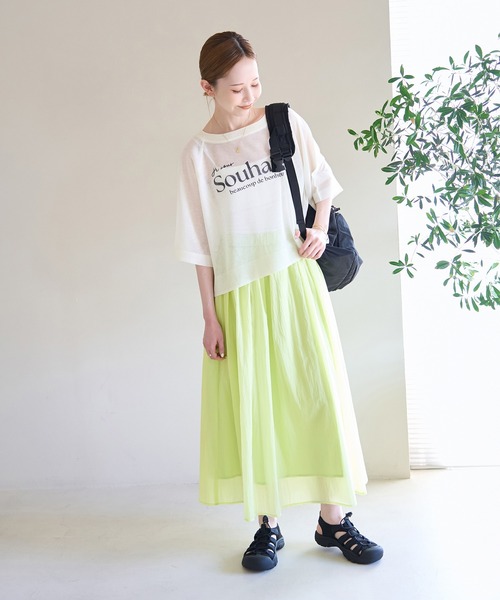 ROPE' PICNIC（ロペピクニック）の「シアーナイロンギャザースカート（スカート・レディース・ホワイト/チャコールグレー/ブルー/ミント・38）」の14枚目の写真