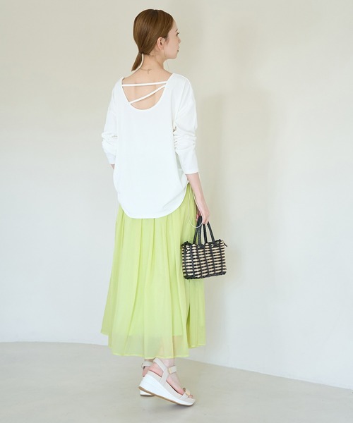 ROPE' PICNIC（ロペピクニック）の「シアーナイロンギャザースカート（スカート・レディース・ホワイト/チャコールグレー/ブルー/ミント・38）」の17枚目の写真