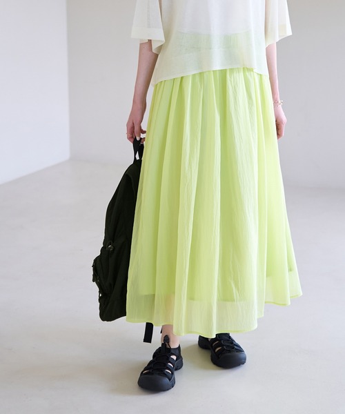 ROPE' PICNIC（ロペピクニック）の「シアーナイロンギャザースカート（スカート・レディース・ホワイト/チャコールグレー/ブルー/ミント・38）」の19枚目の写真
