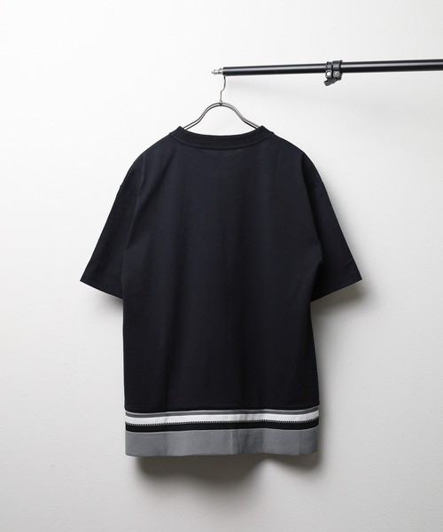NO WAY(ノーウェイ)の「/ジャガードリブ/ショートスリーブTシャツ(Tシャツ/カットソー・メンズ・ブラック/ホワイト系1/ホワイト系2・MEDIUM/LARGE)」の5枚目の写真