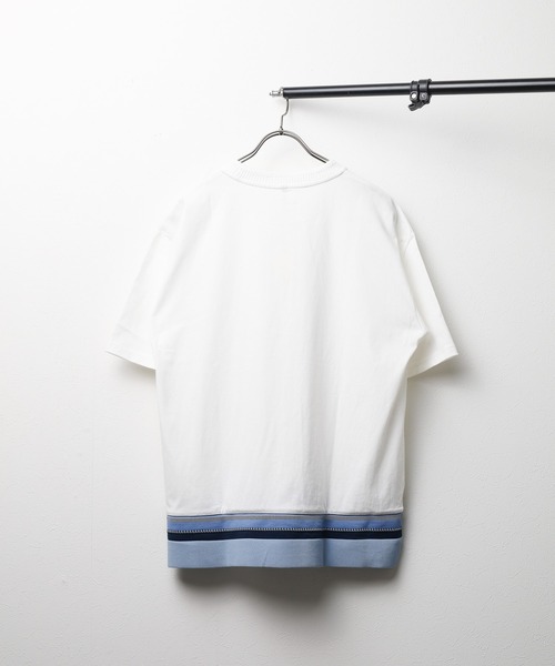 NO WAY(ノーウェイ)の「/ジャガードリブ/ショートスリーブTシャツ(Tシャツ/カットソー・メンズ・ブラック/ホワイト系1/ホワイト系2・MEDIUM/LARGE)」の6枚目の写真