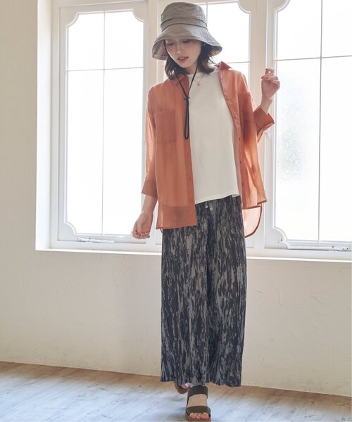 ikka(イッカ)の「【親子コーデ】さらっとプリーツワイドパンツ(その他パンツ・レディース・チャコールグレー/ダークブラウン/モカ・L/M/S)」の7枚目の写真