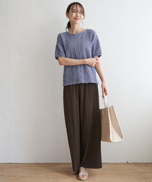 ikka(イッカ)の「【親子コーデ】さらっとプリーツワイドパンツ(その他パンツ・レディース・チャコールグレー/ダークブラウン/モカ・L/M/S)」の22枚目の写真