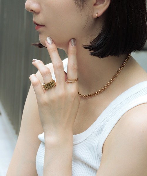 bonu.(ボヌ)の「【サージカルステンレス】ベルトチェーンリング(リング・レディース・ゴールド/シルバー・#16/#10/#15/#13/#11)」の5枚目の写真