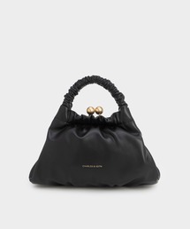 CHARLES & KEITH | Eve イブ ルーシュドハンドルトラペーズバッグ(ハンドバッグ)